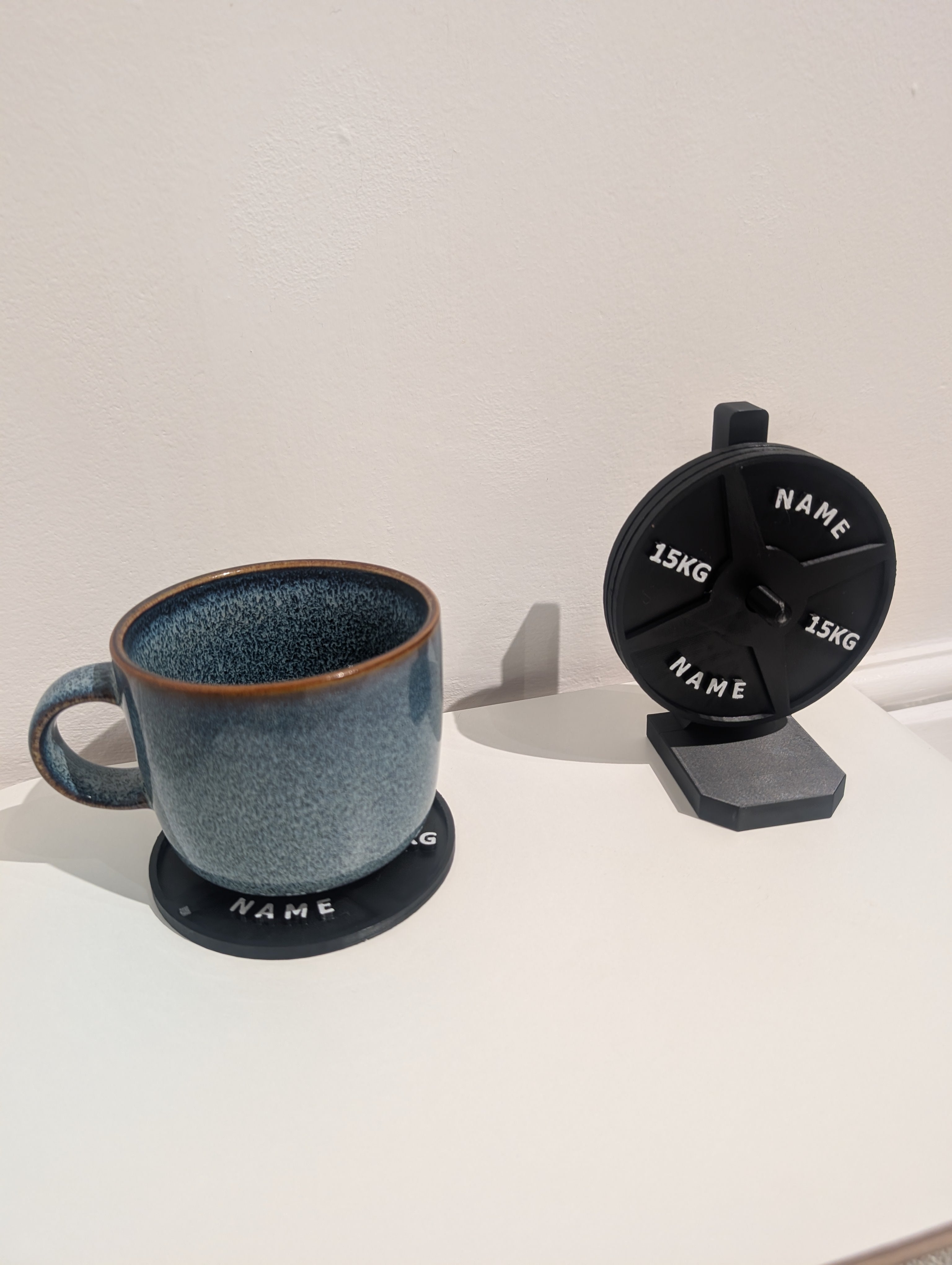 Personalised Barbell Weight Coasters